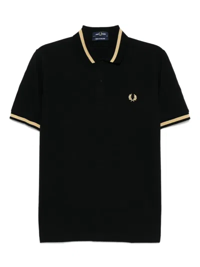 Fred Perry Logo-embroidered Polo Shirt In Black