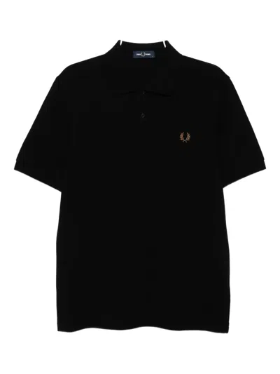 Fred Perry Logo-embroidered Polo Shirt In Black