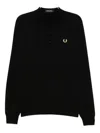 Fred Perry Logo-embroidered Polo Shirt In Black