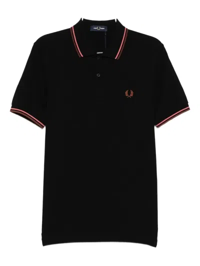 Fred Perry Logo-embroidered Polo Shirt In Black