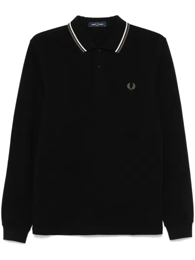 Fred Perry Logo-embroidered Polo Shirt In Black