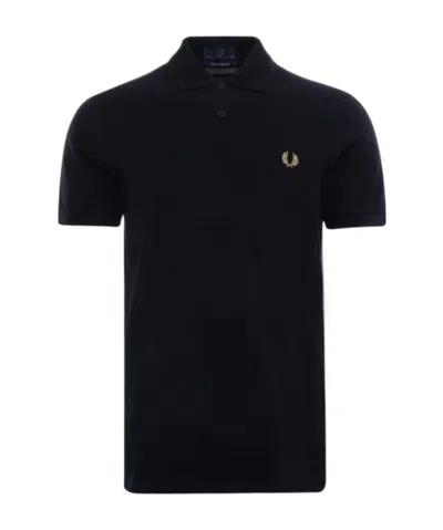 Fred Perry Logo-embroidered Polo Shirt In Black