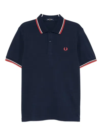 Fred Perry Logo-embroidered Polo Shirt In Blue