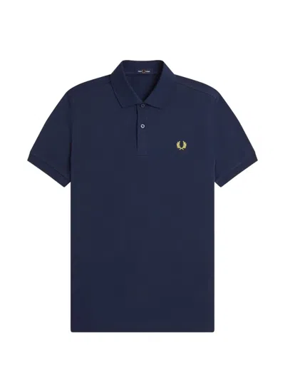 Fred Perry Logo-embroidered Polo Shirt In Blue