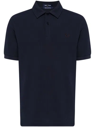 Fred Perry Logo-embroidered Polo Shirt In Blue