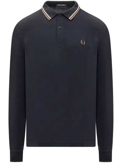 Fred Perry Logo-embroidered Polo Shirt In Blue