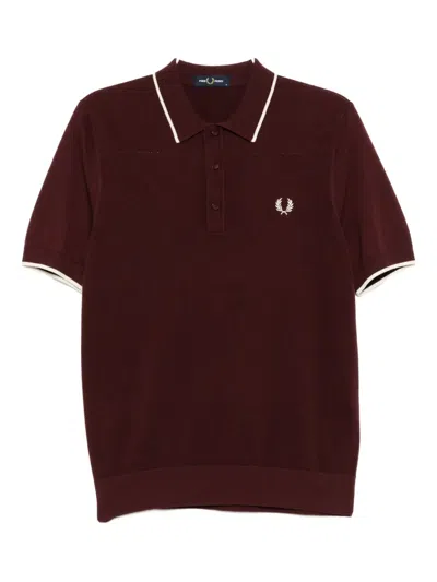 Fred Perry Logo-embroidered Polo Shirt In Burgundy