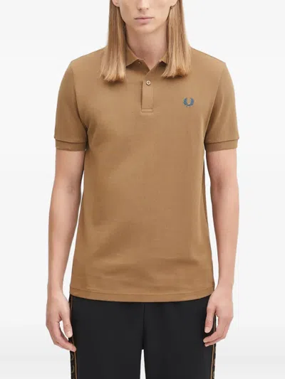 Fred Perry Logo-embroidered Polo Shirt In Burgundy