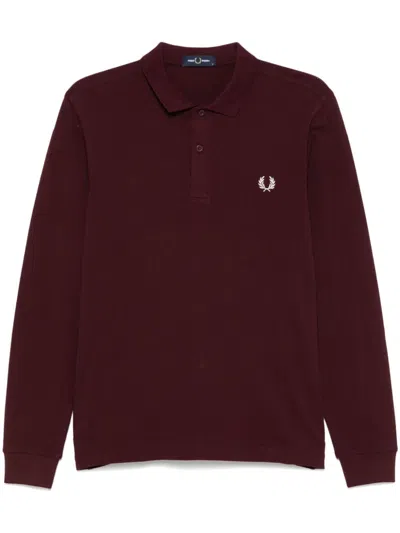 Fred Perry Polo With Logo In Bordeaux