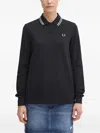 Fred Perry Logo-embroidered Polo Top In Black