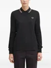 Fred Perry Logo-embroidered Polo Top In Black