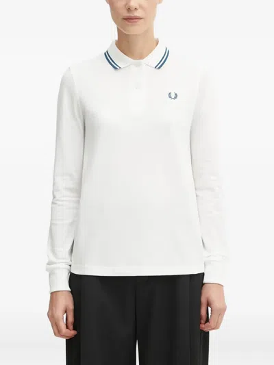 Fred Perry Logo-embroidered Polo Top In White