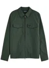 Fred Perry Logo-embroidered Shell Overshirt In Dark Green