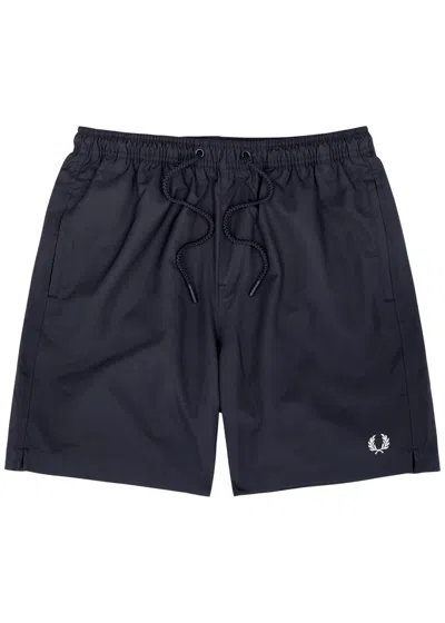 Fred Perry Logo-embroidered Shell Swim Shorts In Navy