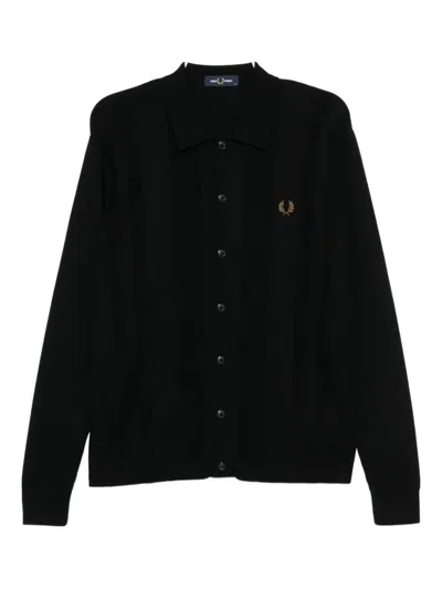Fred Perry Logo-embroidered Shirt In Black