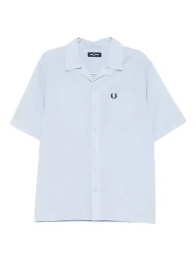 Fred Perry Logo-embroidered Shirt In Blue
