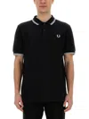 Fred Perry Embroidered-logo Short-sleeved Polo Shirt In Black