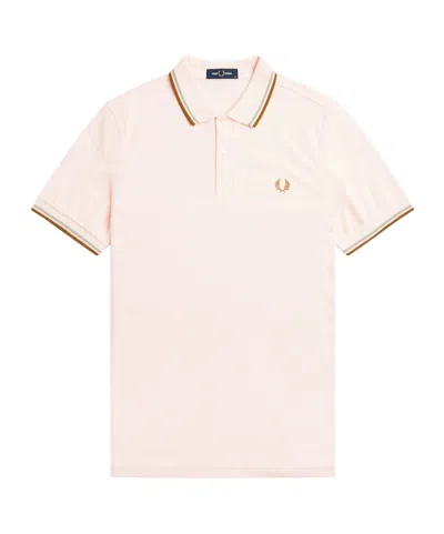 Fred Perry Logo Embroidered Short-sleeved Polo Shirt In Pink