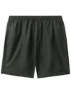 Fred Perry Elastic Waistband Swim Shorts With Back Pocket In Green