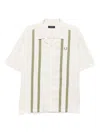 Fred Perry Logo-embroidered Striped Shirt In White