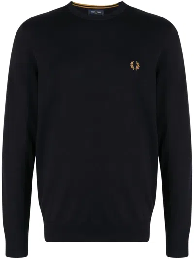 FRED PERRY LOGO-EMBROIDERED SWEATER