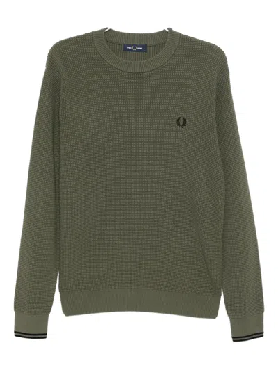 Fred Perry Logo-embroidered Sweater In Green