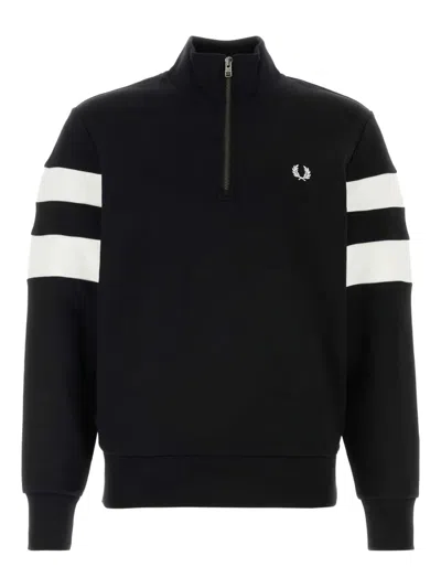 Fred Perry Logo-embroidered Sweatshirt In Black