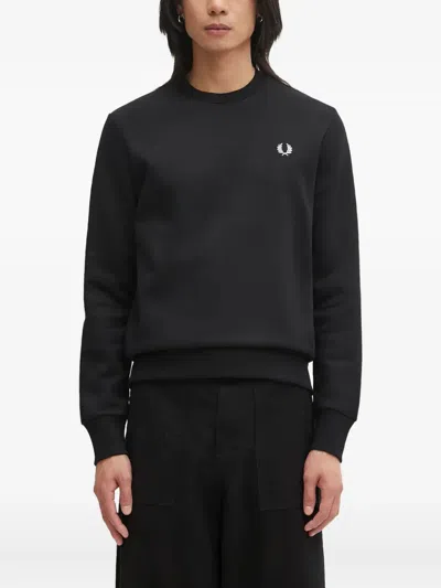 Fred Perry Logo-embroidered Sweatshirt In Black