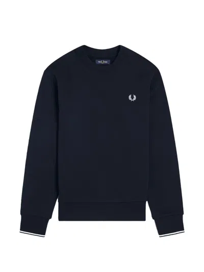 Fred Perry Mens Crew Neck Sweatshirt Nos In Blue