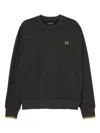 Fred Perry Mens Crew Neck Sweatshirt In Black
