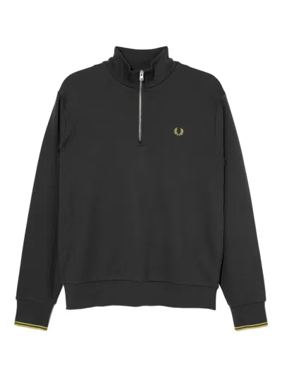 Fred Perry Sweatshirt Mit Logo-stickerei In Gray