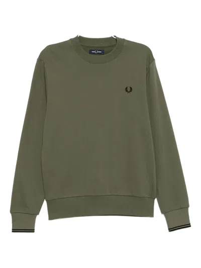 Fred Perry Logo-embroidered Sweatshirt In Green