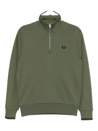 Fred Perry Logo-embroidered Sweatshirt In Green