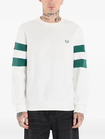 Fred Perry Logo-embroidered Sweatshirt In White