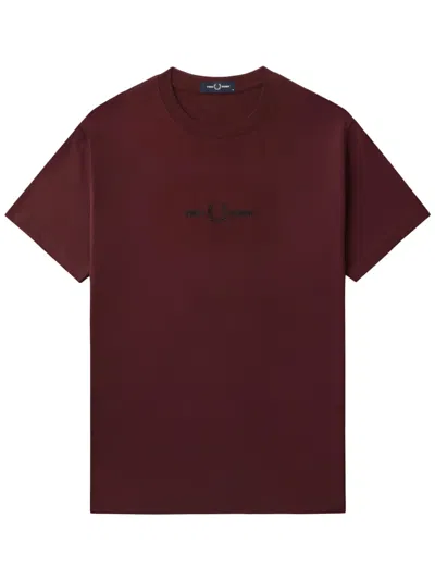 Fred Perry Logo-embroidered T-shirt In Red
