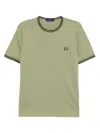 Fred Perry Twin Tipped Short Sleeved T Shirt Green In Animal Print