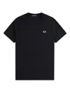 Fred Perry Logo-embroidered T-shirt In Black