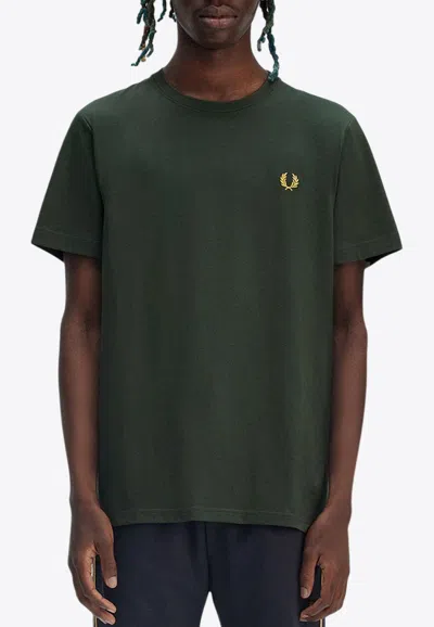 Fred Perry Logo Embroidered T-shirt In Green
