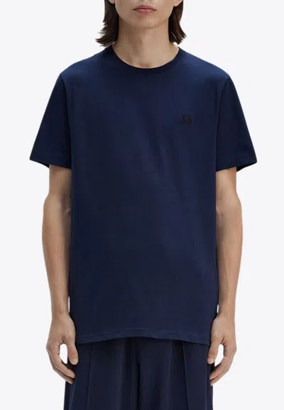 Fred Perry Logo Embroidered T-shirt In Blue