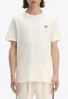 Fred Perry Logo-embroidered Cotton T-shirt In Neutral