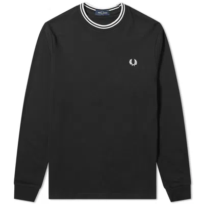 Fred Perry Logo Embroidered T-shirt In Black