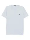 Fred Perry Crew Neck Soft Fabric Short Sleeves In Blue