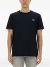 Fred Perry Logo-embroidered T-shirt In Blue