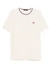 Fred Perry Logo-embroidered T-shirt In Neutral