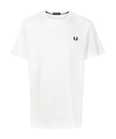 Fred Perry Logo-embroidered T-shirt In White
