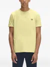 Fred Perry Ringer Logo-embroidered Crewneck T-shirt In Yellow