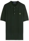 Fred Perry Logo-embroidered Zigzag Cotton-knit Polo Shirt In Green
