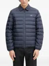 Fred Perry Logo-embroidererd Padded Jacket In Blue