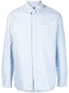 Fred Perry Logo-embroidery Cotton Shirt In Blue