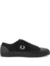 Fred Perry Canvas Sneakers With Logo Embroidery In Black